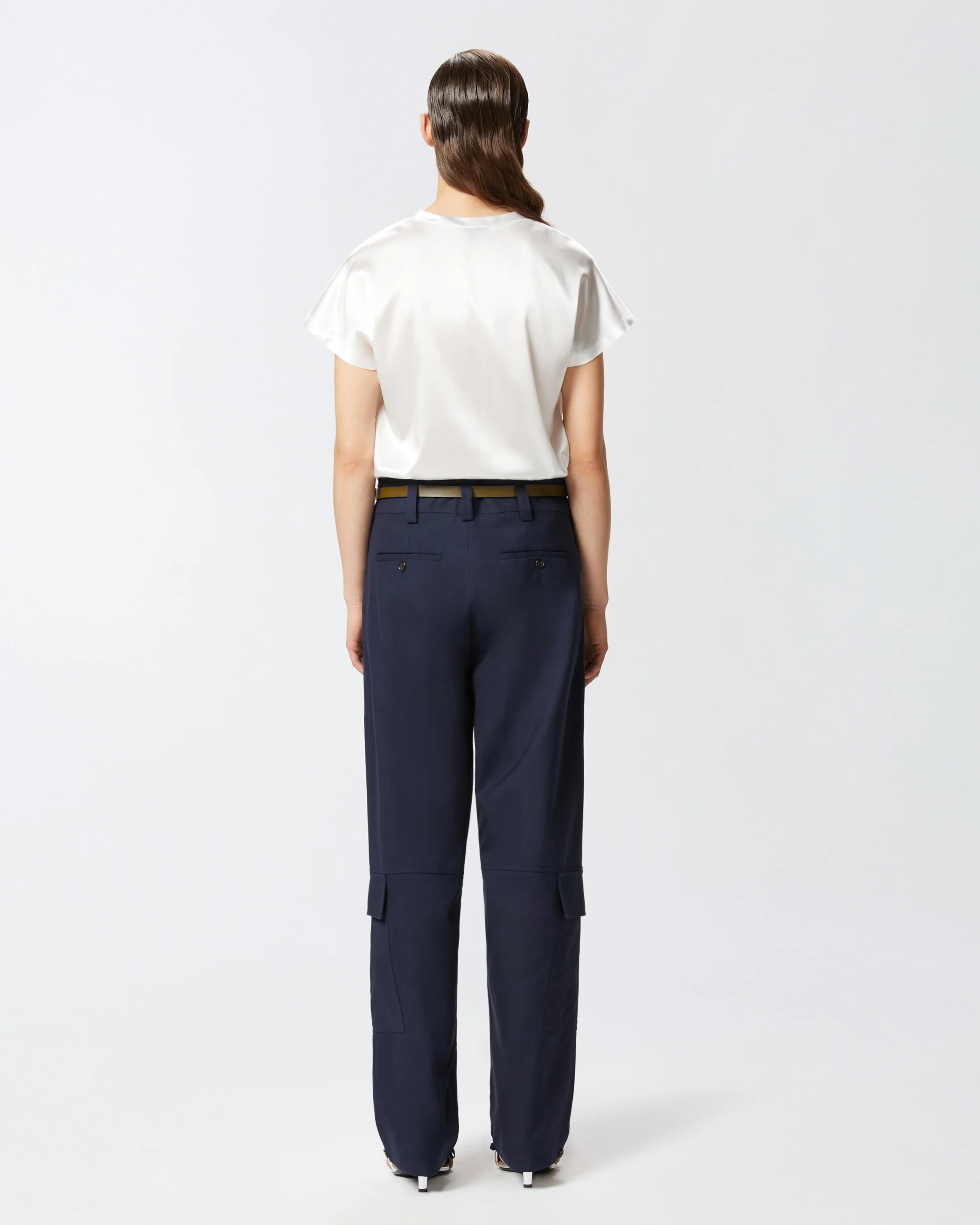 Blusa in satin maniche ad aletta - Image 3