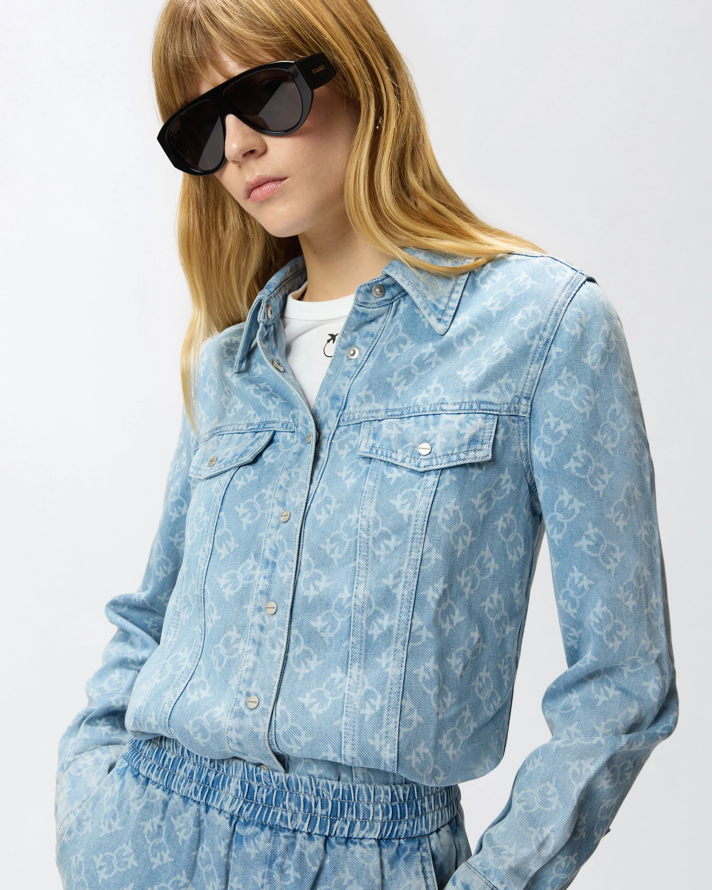 Camicia in denim con logo Love Birds - Image 4