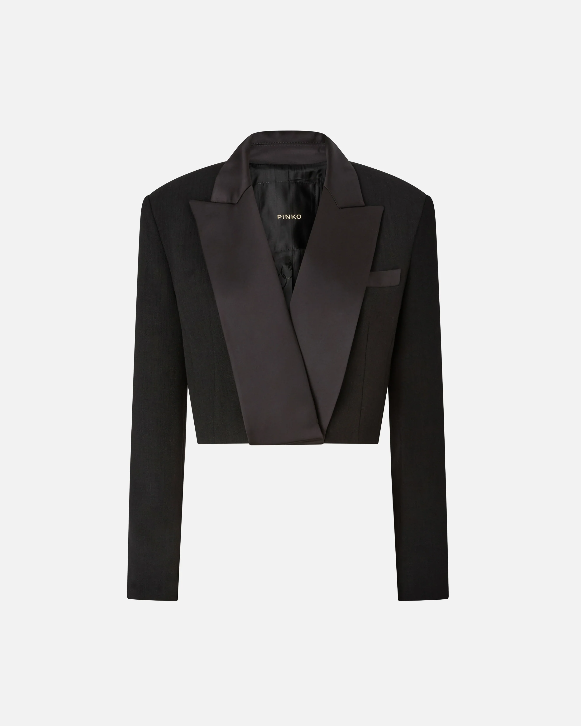 Giacca cropped con dettagli in satin - Image 5