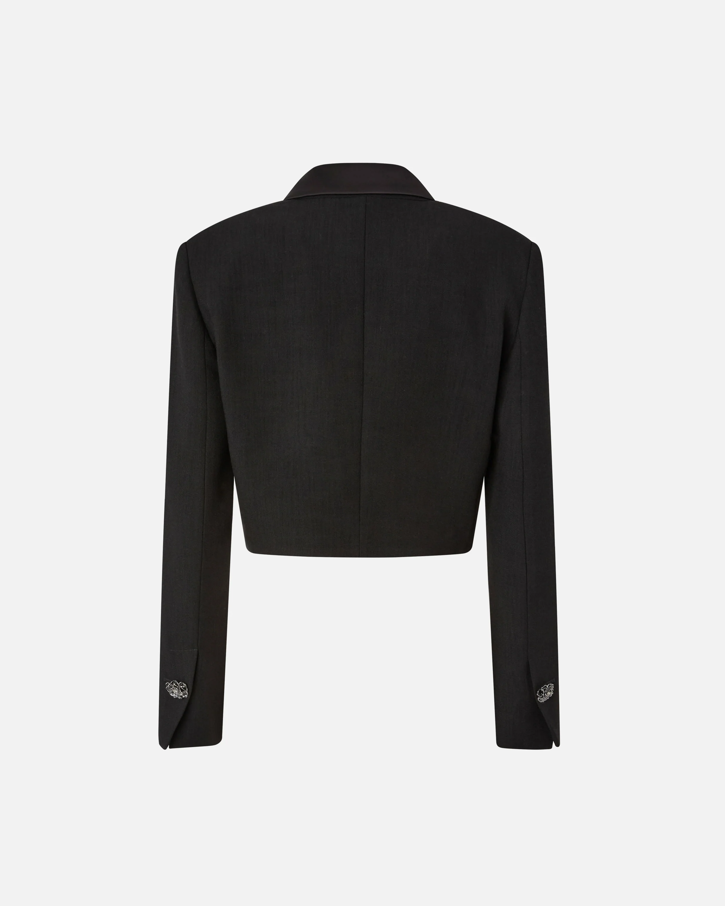 Giacca cropped con dettagli in satin - Image 6