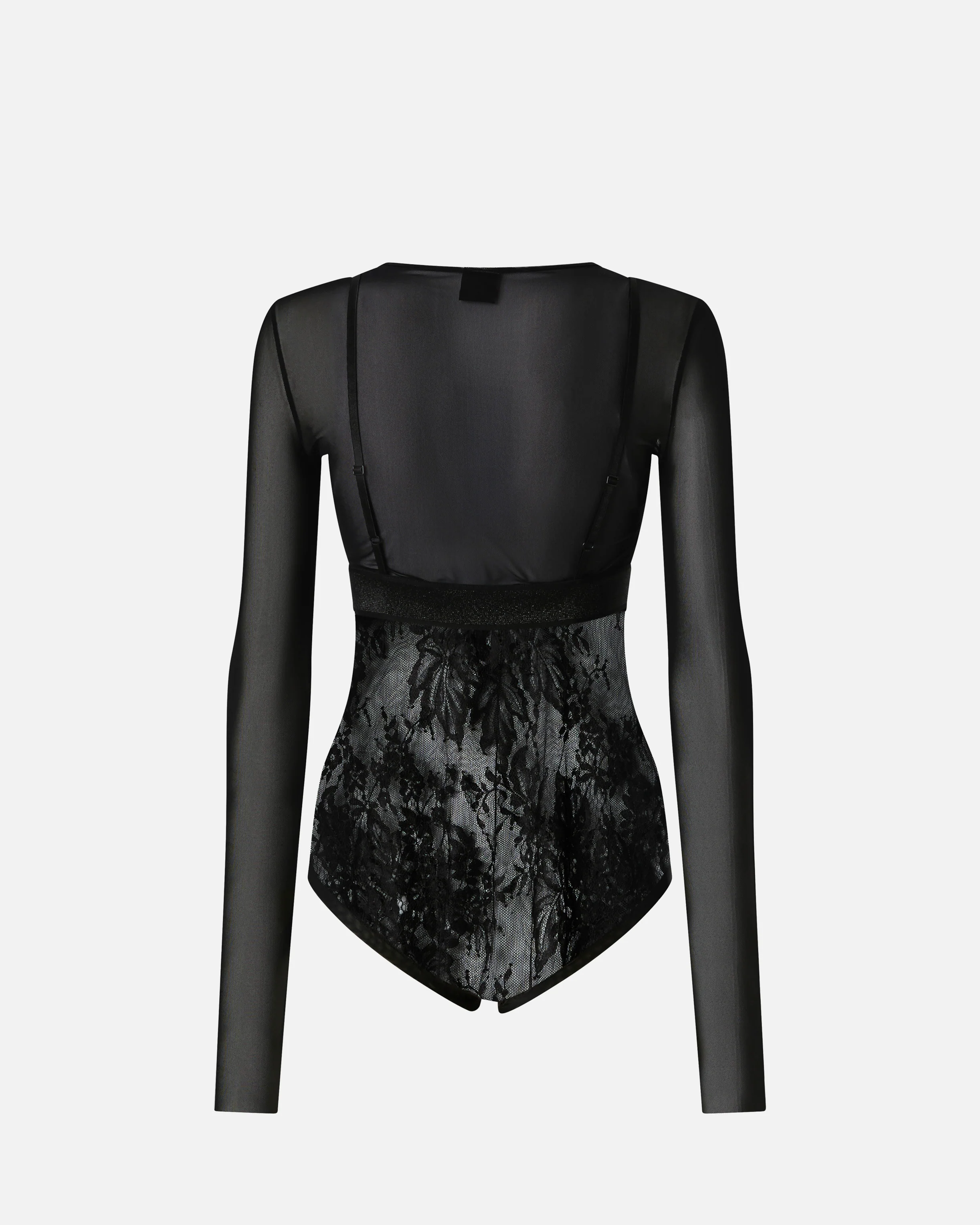 Maglia body in tulle e pizzo - Image 6