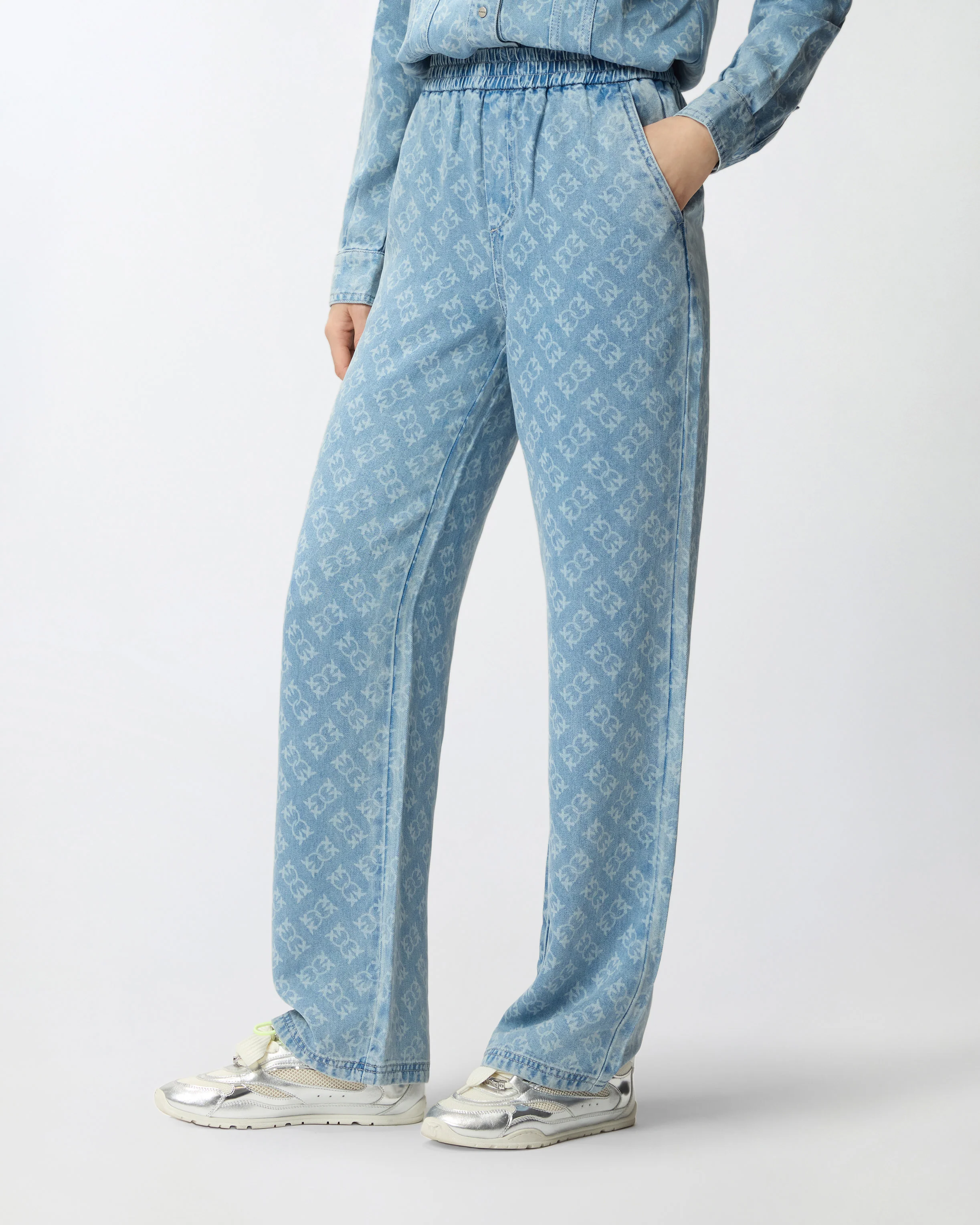 Pantaloni in denim con logo Love Birds - Image 2
