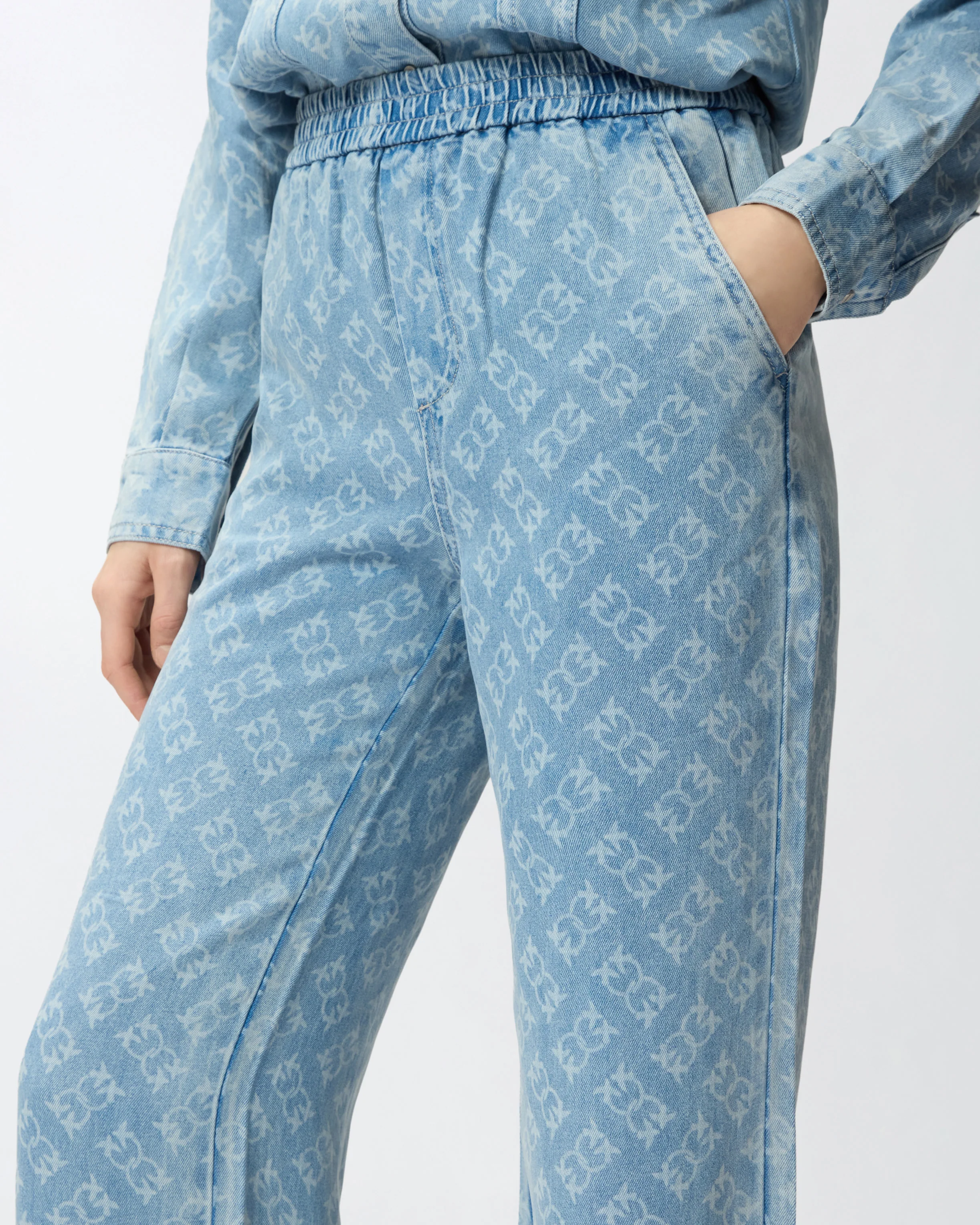 Pantaloni in denim con logo Love Birds - Image 4